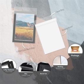 img 2 attached to 🖼️ 100-Pack of 5x7 Black Picture Mats with White Core Bevel Cut - Perfect for 4x6 Photos + Backing Boards + Protective Bags