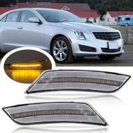 🔦 clear lens led front side marker lamps replacement for cadillac ats (2013-2014) & xt5 (2017-2020), chevy blazer (2019-2021) - amber led turn signal lights kits logo