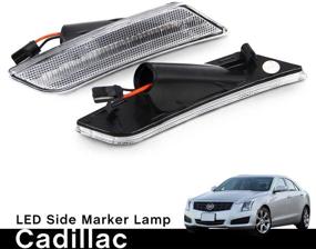 img 2 attached to 🔦 Clear Lens LED Front Side Marker Lamps Replacement for Cadillac ATS (2013-2014) & XT5 (2017-2020), Chevy Blazer (2019-2021) - Amber LED Turn Signal Lights Kits