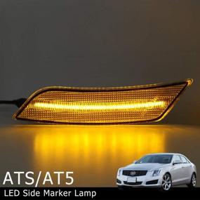 img 3 attached to 🔦 Clear Lens LED Front Side Marker Lamps Replacement for Cadillac ATS (2013-2014) & XT5 (2017-2020), Chevy Blazer (2019-2021) - Amber LED Turn Signal Lights Kits