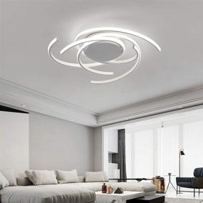 img 2 attached to ✨ Dimmable LED Bedroom Light Modern Chic Design Ceiling Lamp Flush Mount Acrylic Panel Unique Minimalist Pendant Light with Remote Control for Living Room, Dining Room, Kitchen Island, Office Hanging (White)