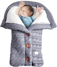 img 4 attached to 👶 Baby Swaddle Blanket, Newborn Baby Wrap Swaddle Blanket Knit Bag Receiving Blankets Stroller Wrap for Baby - Gray (0-6 Months)