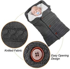 img 1 attached to 👶 Baby Swaddle Blanket, Newborn Baby Wrap Swaddle Blanket Knit Bag Receiving Blankets Stroller Wrap for Baby - Gray (0-6 Months)