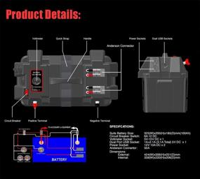 img 1 attached to 🔋 Smart Battery Box Power Center для дома на колесах с двумя разъемами Anderson: идеальное решение для батареи подвесного мотора на морских лодках.