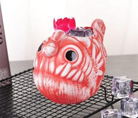 img 2 attached to 🍹 WHJY Creative Cocktail TIKI Mug - Authentic Hawaii Tiki Glass with Red Light Fish Design for Exquisite Drinks