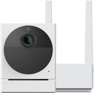 📷 наружная стартовая комплектация wyze cam (с базовой станцией и 1 камерой), 1080p hd камера для дома без проводов с ночным видением, двусторонней аудиозаписью, совместима с alexa и google assistant, белого цвета логотип