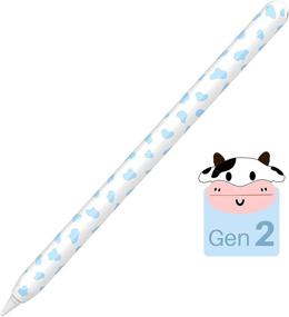 img 4 attached to NIUTRENDZ Cow Print Case For Apple Pencil 2Nd Generation Cover Protective Silicone Sleeve Skin Accessories Compatible With Apple Pencil 2Nd Gen (Blue)