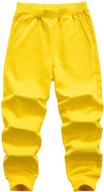 👖 popular boys' solid color cotton jogger sweatpants for ages 3-12 years logo