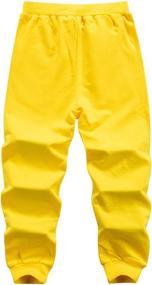 img 3 attached to 👖 Popular Boys' Solid Color Cotton Jogger Sweatpants for Ages 3-12 Years