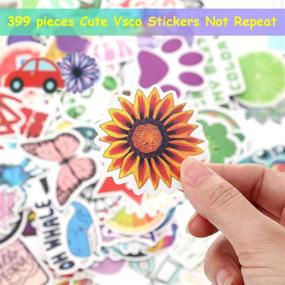 img 3 attached to 🌈 Waterproof Vinyl Stickers - 399 Pieces of Cute & Trendy Designs for Water Bottles, Laptops, Skateboards, and Travel Accessories | Perfect for Teen Girls