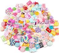 🍭 100pcs slime charms cute set - assorted fruits, candy, sweets, animals - resin cabochons for diy craft making, scrapbooking, ornament - messar logo