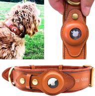 abbys apple airtag collar leather logo