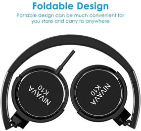 img 2 attached to 🎧 NIVAVA K10 Kids Headphones Wired Foldable Lightweight Adjustable On Ear Headset with 3.5mm Jack for Cellphones, Computers, Kindles, Airplanes - Black