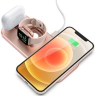 🔌 sixmas wireless charger: 3-in-1 charging station for iphone, apple watch, airpods pro - fast charger for iphone 12 pro max, mini, se, 11 - dock for iwatch se 6 5 4 3 2 1 logo