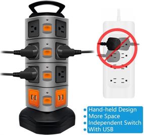 img 1 attached to Power Strip Tower with 14 Outlets, 4 USB Slots, and 6ft Cord - Universal Charging Station by Lovin Product (1-Pack)