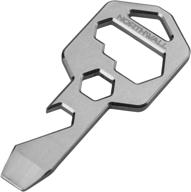 🔧 versatile stainless steel edc tool - 9-in-1 keychain bottle opener multi tool: includes bottle opener, wrench, screw driver, key clip, and more! ideal universal tool for everyday carry, pocket, and backpack use логотип