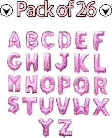 img 2 attached to 💕 16" Pink with Heart Foil Mylar Letter Balloons A-Z 26pcs Mega Pack – Aluminum Hanging Foil Film Alphabet Letters (A-Z, Pink with Hearts)