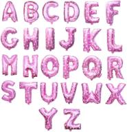 💕 16" pink with heart foil mylar letter balloons a-z 26pcs mega pack – aluminum hanging foil film alphabet letters (a-z, pink with hearts) логотип