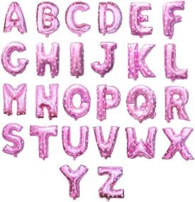 img 4 attached to 💕 16" Pink with Heart Foil Mylar Letter Balloons A-Z 26pcs Mega Pack – Aluminum Hanging Foil Film Alphabet Letters (A-Z, Pink with Hearts)