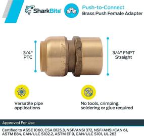 img 2 attached to 🦈 SharkBite U088LFA Стыковой соединитель без свинца: подключение 3/4 дюйма FNPT - высококачественное сантехническое соединение.