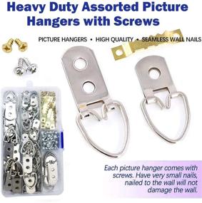 img 2 attached to 🖼️ 270PCS Heavy Duty Assorted Picture Hanging Hardware Kit - D Ring Picture Hangers with Screws and Sawtooth Picture Hangers for Photos, Paintings, Artwork &amp; Home Décor