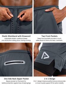 img 1 attached to 🏃 Ultimate Workout Essential: Pinkbomb Men's 2 in 1 Running Shorts with Phone Pocket