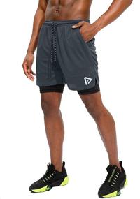 img 3 attached to 🏃 Ultimate Workout Essential: Pinkbomb Men's 2 in 1 Running Shorts with Phone Pocket