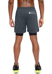 img 2 attached to 🏃 Ultimate Workout Essential: Pinkbomb Men's 2 in 1 Running Shorts with Phone Pocket