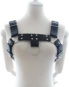 img 1 attached to Adaptable Elastic Men's Leather Chest 🔗 Harness - Enhancing Style in Belts and Accessories