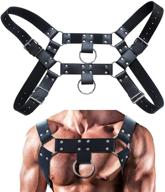 adaptable elastic men's leather chest 🔗 harness - enhancing style in belts and accessories логотип