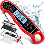 🌡️ digital meat thermometer - ultra fast instant read food thermometer with lcd backlight, calibration, waterproof design for cooking candy deep fry liquids turkey kitchen baking smoker grill bbq logo