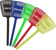 🪰 homevage fly swatter heavy duty: effective 5 pack for indoor and outdoor insect control - long handle, strong and durable - best fly killer for bugs, spiders, and pesky insects logo