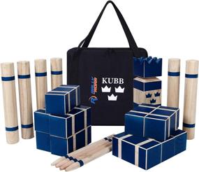 img 4 attached to 🌲 Kubb Premium Set: The Ultimate Interactive Outdoor Game for Adults and Families - Durable Wood Blocks with Travel Bag - Perfect for Lawn, Backyards, and Bars!