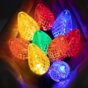 img 3 attached to 🎄 Outdoor C9 Christmas Lights - 13 FT 25 LED String Lights for Room, Garden, Patio, Backyard, Cafe Party Decoration - Multicolored Xmas Lights