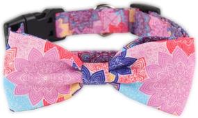 img 3 attached to 🐾 Cute Adjustable Bow Tie Dog Collar and Leash Set with Plaid Design - Ideal for Small to Medium Dogs and Cats