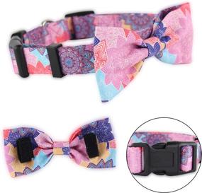 img 2 attached to 🐾 Cute Adjustable Bow Tie Dog Collar and Leash Set with Plaid Design - Ideal for Small to Medium Dogs and Cats