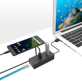 img 2 attached to 🔌 ICZI USB 3.0 Hub Ethernet Adapter with 3 USB 3.0 Ports and RJ45 Gigabit Ethernet Hub | Supports 10/100/1000 Mbps Network Speeds