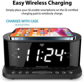 img 3 attached to 🕰️ IlLuv Morning Call 5: Wireless Charging Bedside Clock, Dual Alarm, FM Radio, USB Port & More
