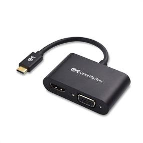 img 4 attached to 🔌 Адаптер Cable Matters Aluminum USB C to HDMI VGA - Surface Pro 7, MacBook Pro, Dell XPS 13 и другие - совместим с Thunderbolt 4 / USB4 / Thunderbolt 3.