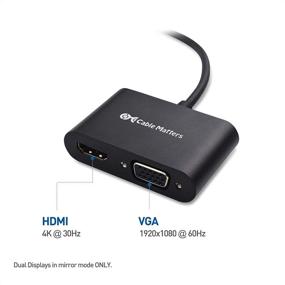 img 3 attached to 🔌 Адаптер Cable Matters Aluminum USB C to HDMI VGA - Surface Pro 7, MacBook Pro, Dell XPS 13 и другие - совместим с Thunderbolt 4 / USB4 / Thunderbolt 3.