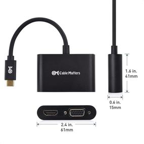 img 1 attached to 🔌 Адаптер Cable Matters Aluminum USB C to HDMI VGA - Surface Pro 7, MacBook Pro, Dell XPS 13 и другие - совместим с Thunderbolt 4 / USB4 / Thunderbolt 3.