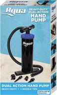 💦 aqua double quick: advanced heavy duty air pump for inflatables, air mattresses, and sports balls - dual-action hand pump with 4 nozzle attachments, black logo