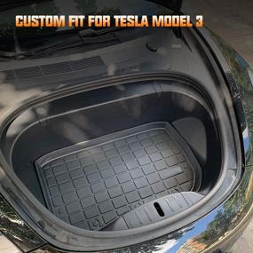 img 3 attached to 🚘 ROCCS Модель 3 Передний багажник Мат - Лайнер грузового отсека для Tesla Model 3 - Противоударные прокладки на месте хранения Мата Frunk Trunk - Материал TPE