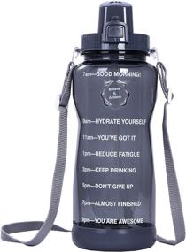 img 4 attached to Stay Hydrated and Motivated with the ADRIMER Half Gallon Water Bottle - 64oz, with Time Marker, Straw, and Leakproof Design - Perfect for Gym, Running, Camping, and More!