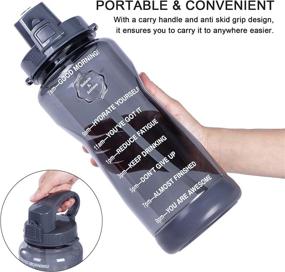 img 1 attached to Stay Hydrated and Motivated with the ADRIMER Half Gallon Water Bottle - 64oz, with Time Marker, Straw, and Leakproof Design - Perfect for Gym, Running, Camping, and More!