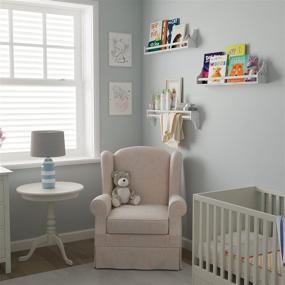 img 3 attached to 📚 Floating Bookshelf Organizer: A Stylish Nursery Shelves Solution for Kids' Home Store