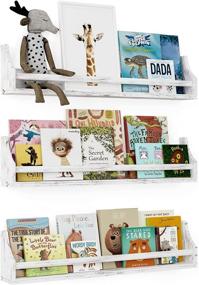 img 2 attached to 📚 Floating Bookshelf Organizer: A Stylish Nursery Shelves Solution for Kids' Home Store