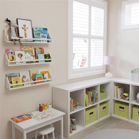 img 1 attached to 📚 Floating Bookshelf Organizer: A Stylish Nursery Shelves Solution for Kids' Home Store