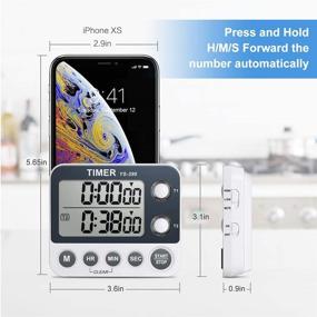 img 1 attached to 🍳 HomeMall Digital Dual Kitchen Timer – Cooking Timer with Count Up & Down, Magnetic Back, Large Display, Adjustable Volume, Flashing Alarm Light, ON/Off Switch Stopwatch, Battery Included