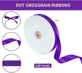 img 3 attached to 🎀 TONIFUL 3/4 Inch x 100 Yards Purple Polka Dot Satin Ribbon for Crafts, Gift Wrapping, Hair Bows, Bouquets, Weddings, Birthdays, Parties – Valentine's Day, Halloween, Christmas